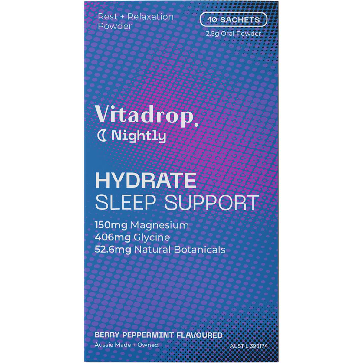 Vitadrop Hydrate Sleep Support Berry Peppermint 10 Pack