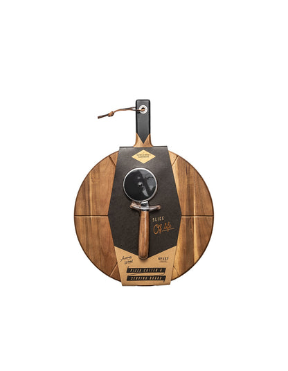 Pizza Cutter and Serving Board