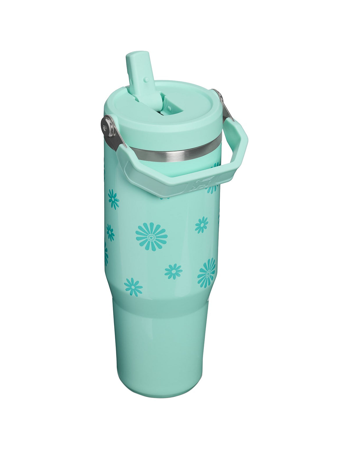 ICEFLOW FLIP STRAW 2.0 TUMBLER 30OZ TEAL DAISIES¿