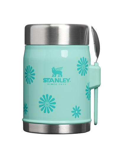LEGENDARY CLASSIC FOOD JAR + SPORK 400ML TEAL DAISIES¿