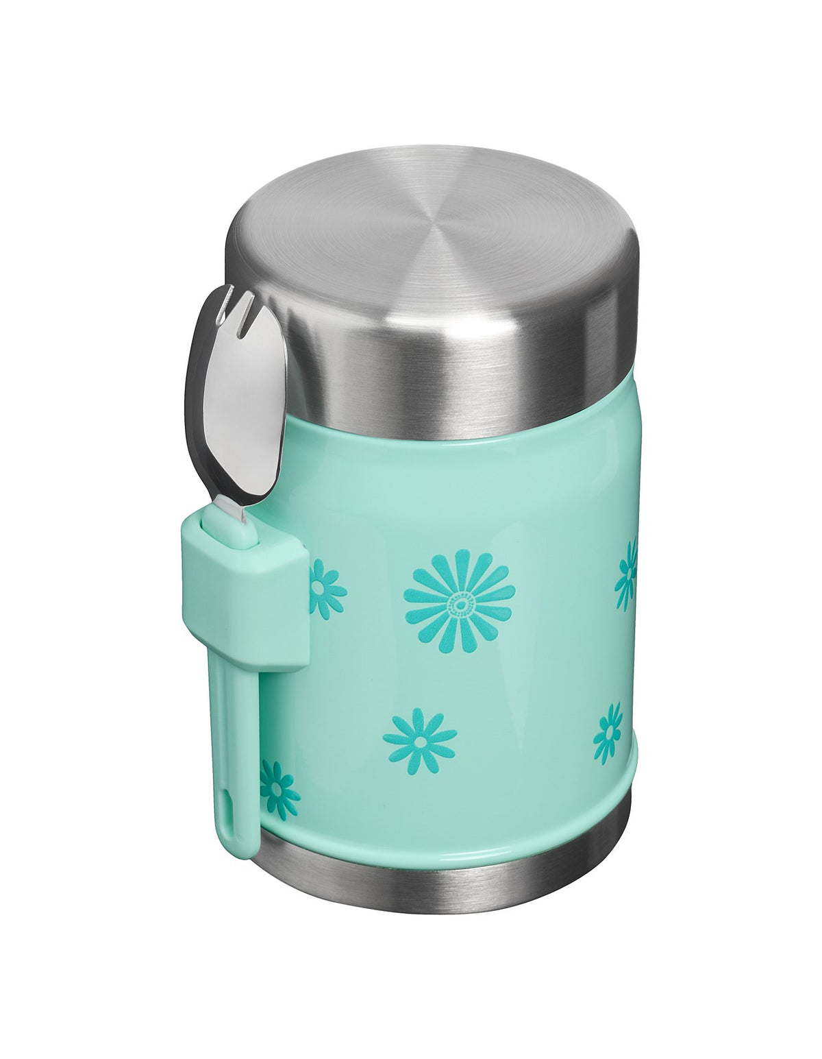 LEGENDARY CLASSIC FOOD JAR + SPORK 400ML TEAL DAISIES¿