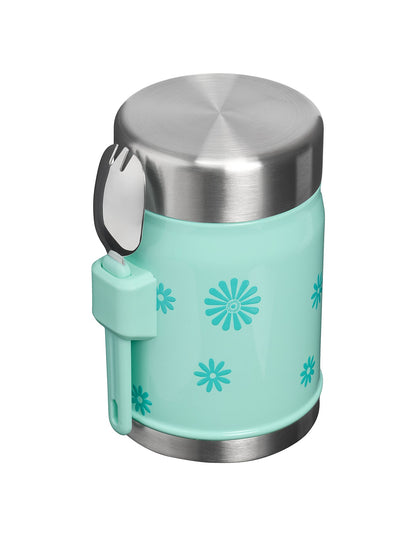 LEGENDARY CLASSIC FOOD JAR + SPORK 400ML TEAL DAISIES¿