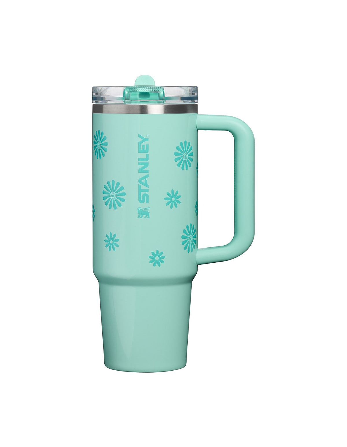 QUENCHER PROTOUR FLIP STRAW TUMBLER 30OZ TEAL DAISIES