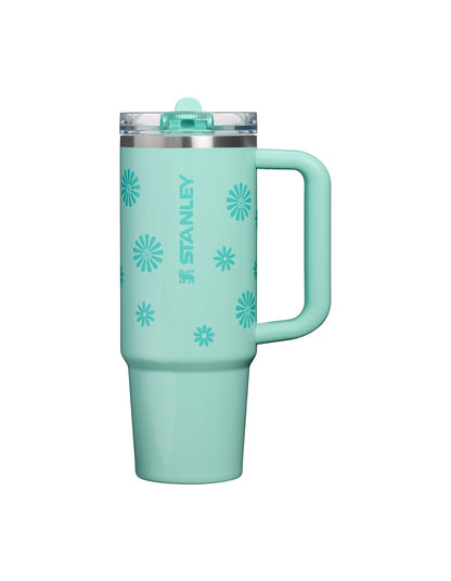 QUENCHER PROTOUR FLIP STRAW TUMBLER 30OZ TEAL DAISIES