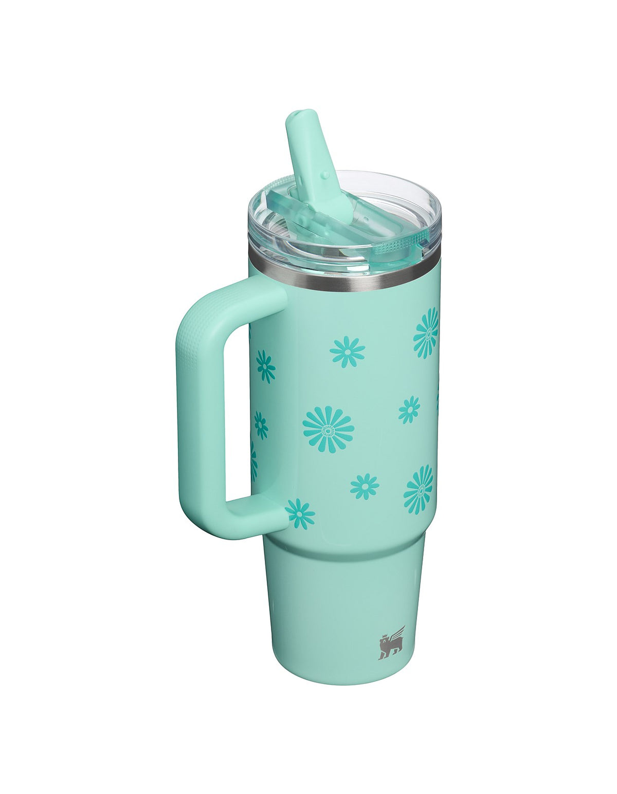 QUENCHER PROTOUR FLIP STRAW TUMBLER 30OZ TEAL DAISIES