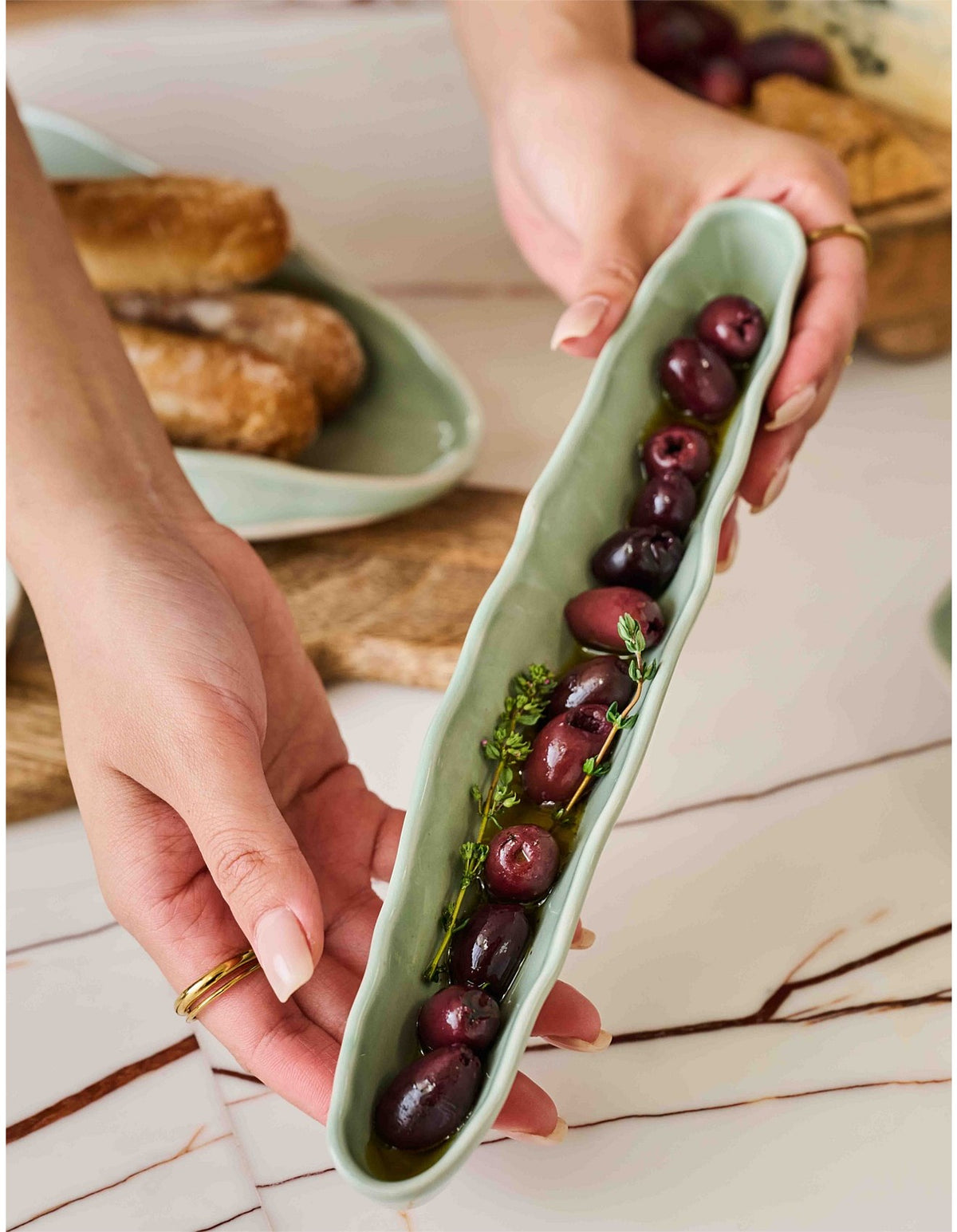 Selvedge 26cm Long Stoneware Dish Sage