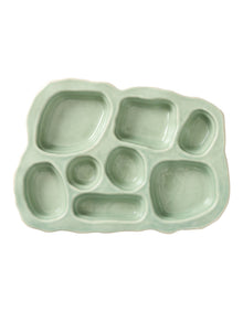 Selvedge Girl 29cm Sectioned Dinner Platter Sage