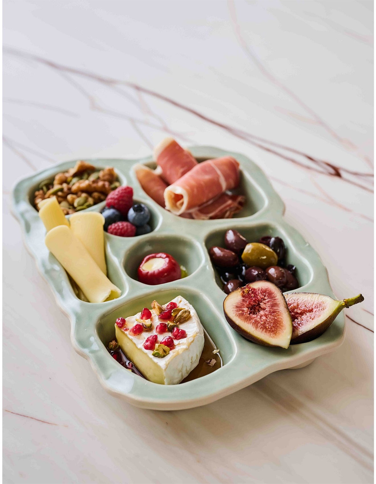 Selvedge Girl 29cm Sectioned Dinner Platter Sage