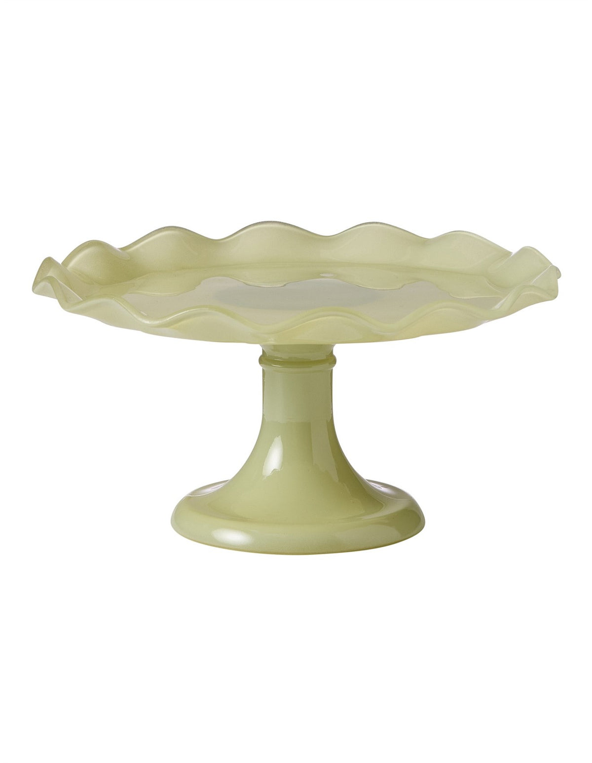 Ruffle 26cm Glass Cake Stand Celadon