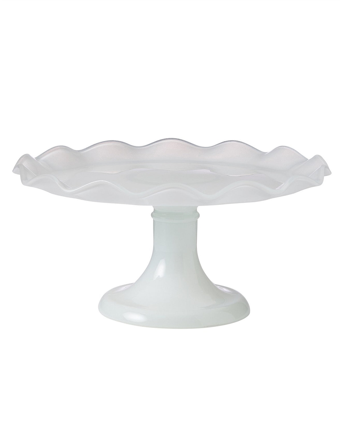 Ruffle 26cm Glass Cake Stand White