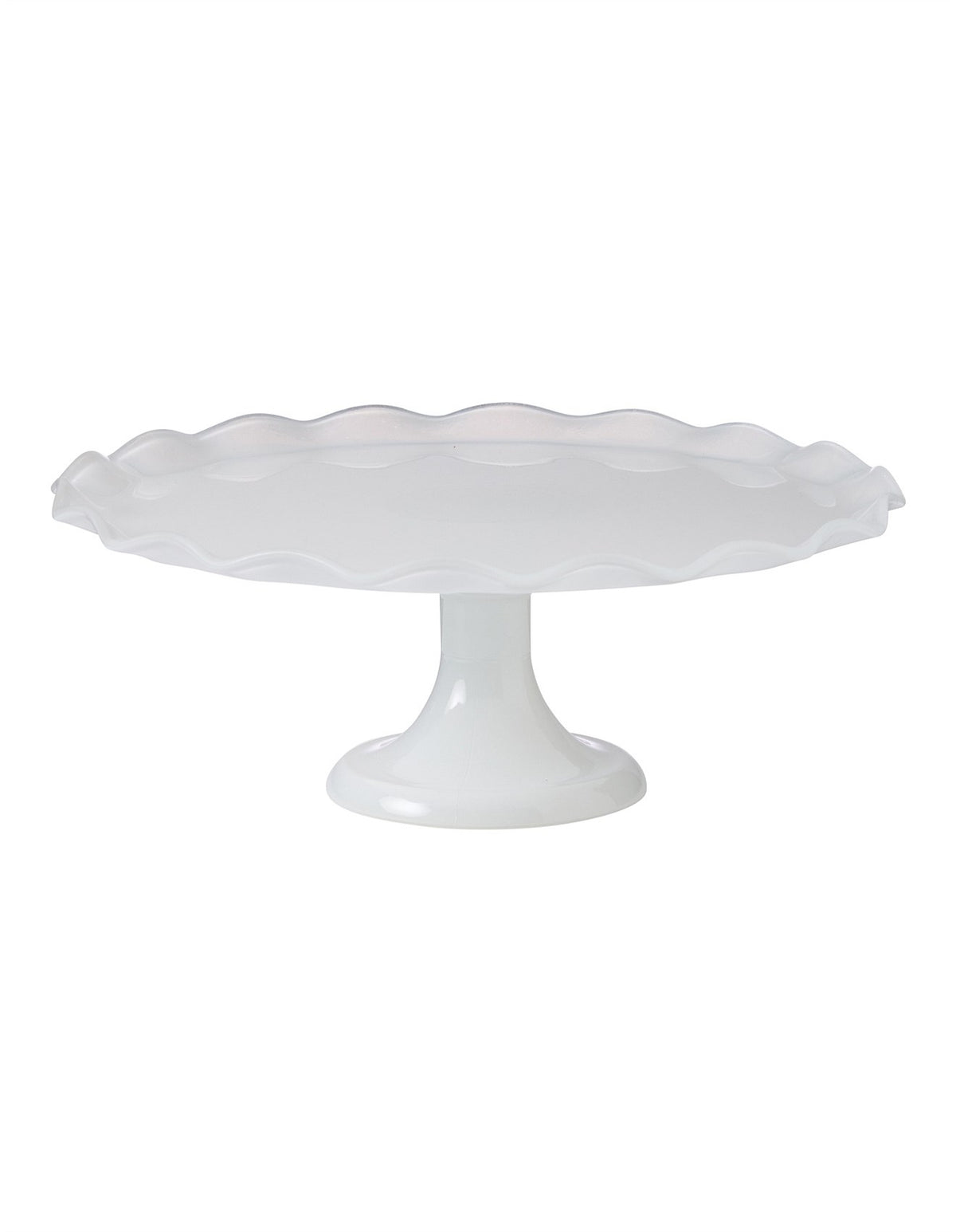 Ruffle 20cm Glass Cake Stand White