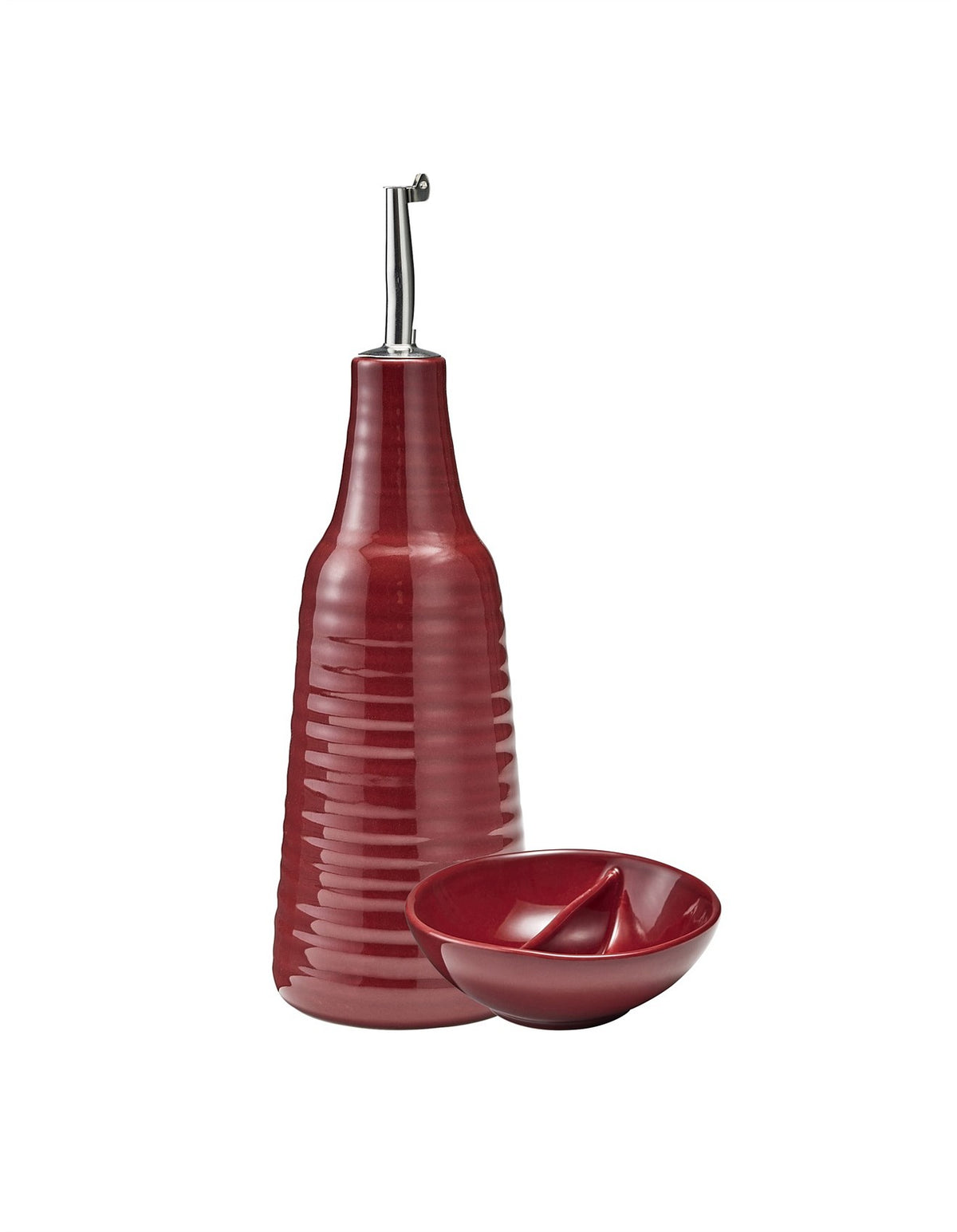 Ottawa Oil Bottle & Salt Dish Set Elderberry