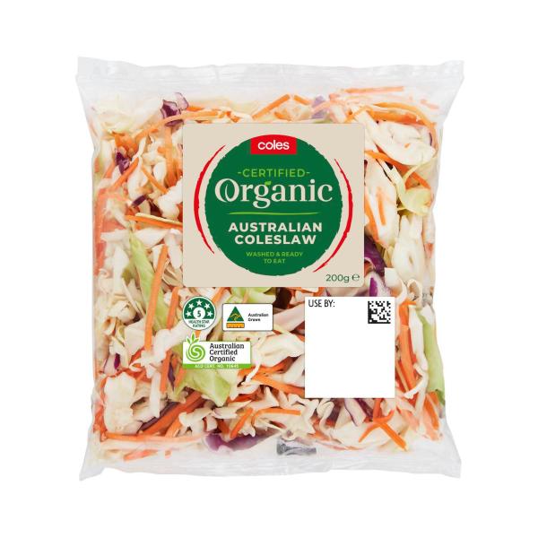 COLES ORGANIC:COLESLAW:.:200 GRAM
