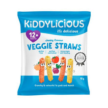 KIDDYLICIOUS VEGGIE STRAWS CHEESY FLAVOUR 12G