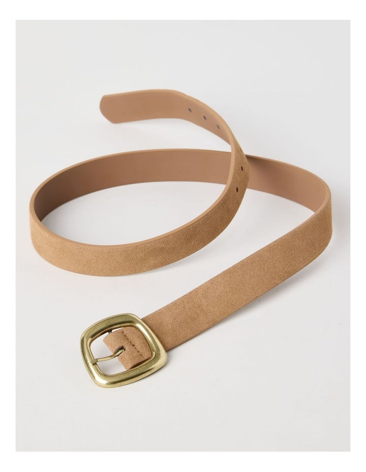 Delta Belt in Tan Suede
