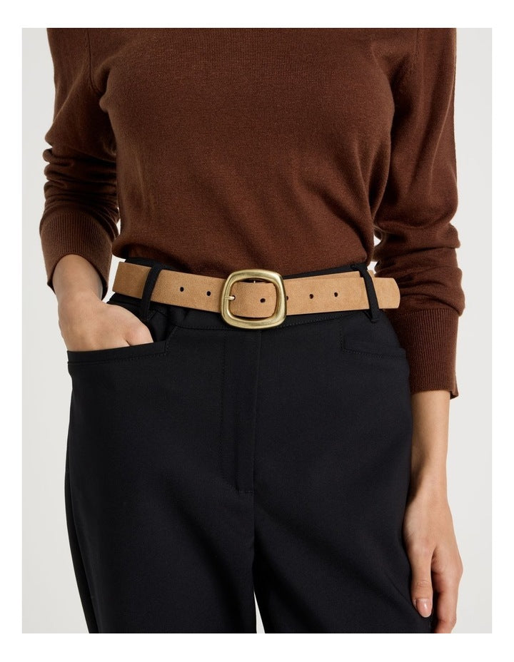 Delta Belt in Tan Suede