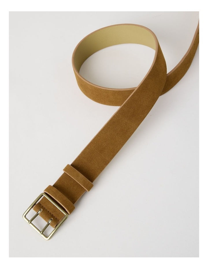 Brooklyn Belt in Tobacco Suede