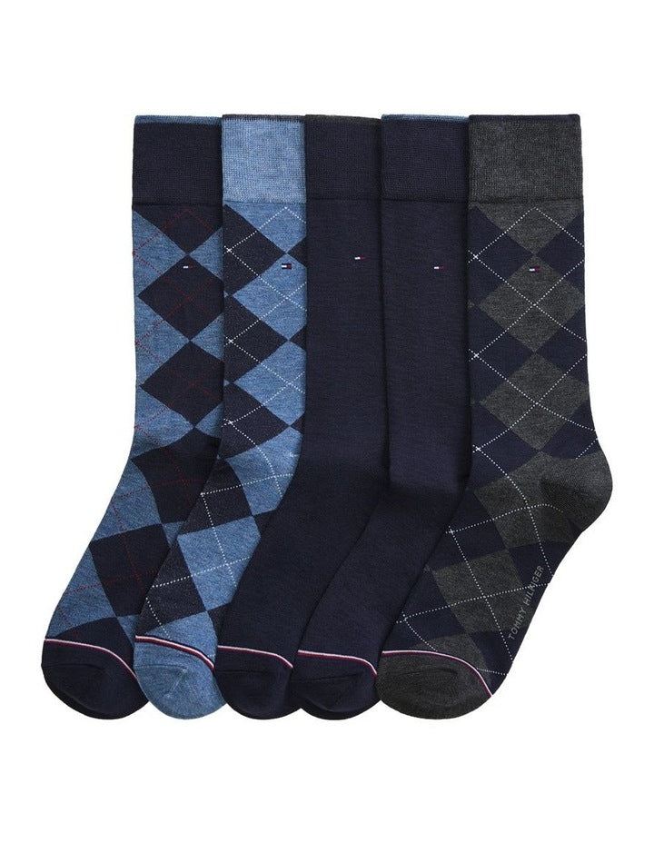 Argyle Crew Socks Pack Of 5 in