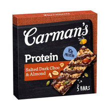 CARMAN'S PROTEIN BARS SALTED DARK CHOC & ALMOND 5 PACK 200G
