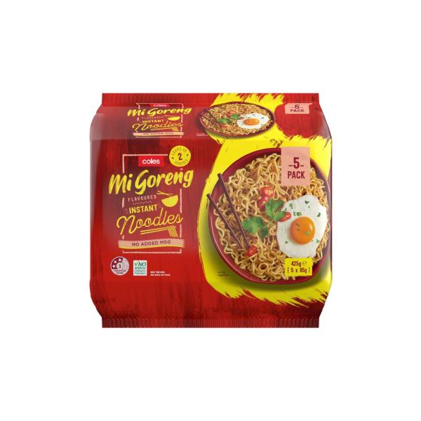 COLES MI GORENG INSTANT NOODLES 5X85G