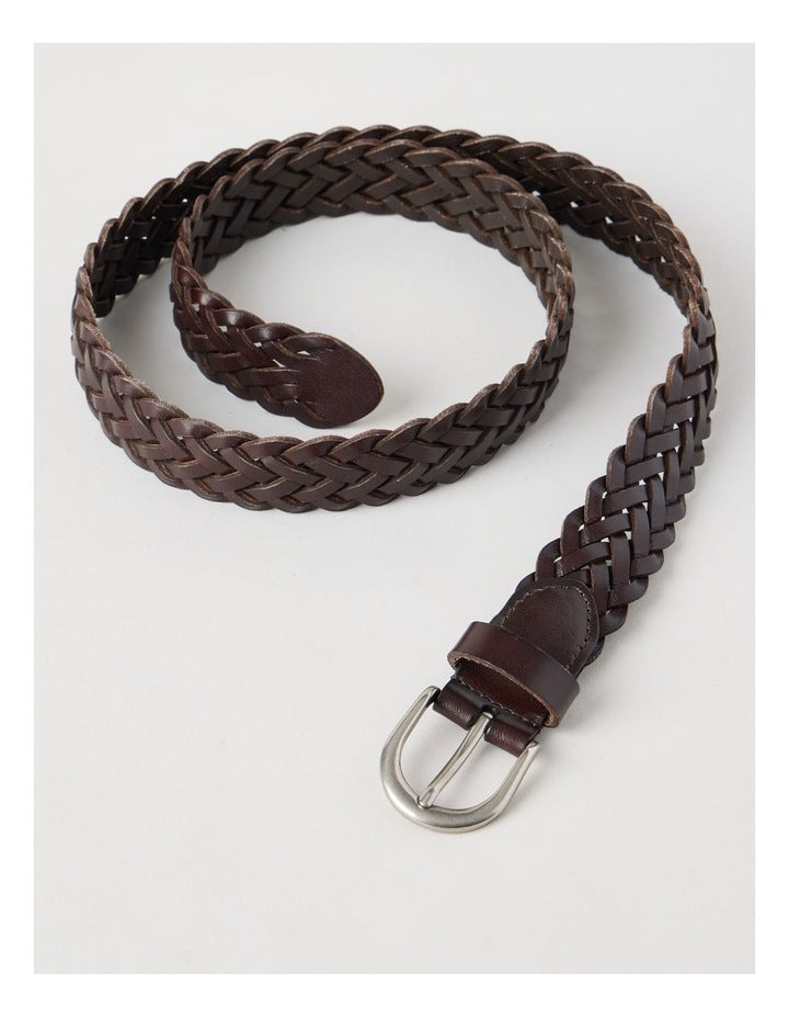 Nadia Braided Belt in Chocolate