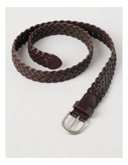 Nadia Braided Belt in Chocolate