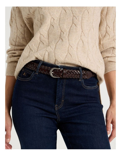 Nadia Braided Belt in Chocolate