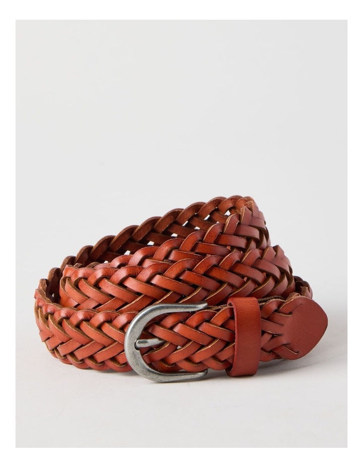 Nadia Braided Belt in Tan