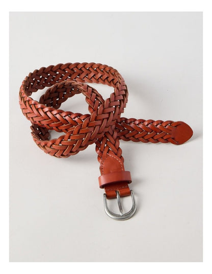 Nadia Braided Belt in Tan