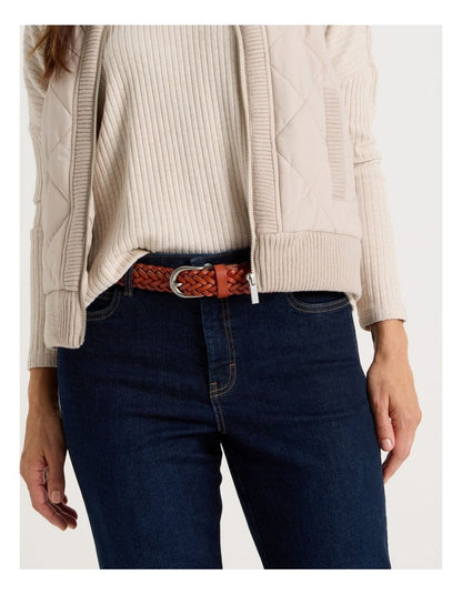 Nadia Braided Belt in Tan