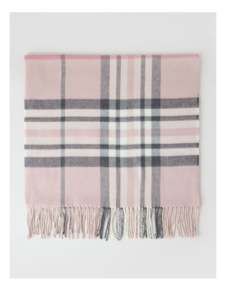 Plaid Cashmink Winter Scarf in Blush