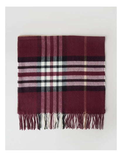 Plaid Cashmink Winter Scarf in Burgundy