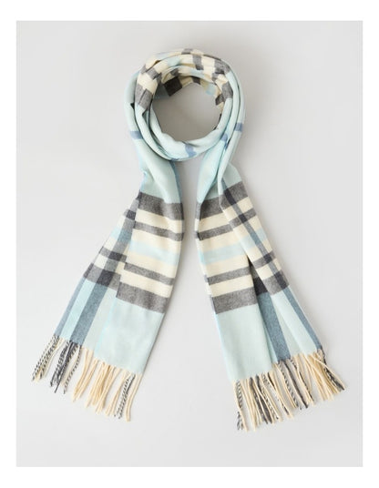 Plaid Cashmink Winter Scarf in Blue