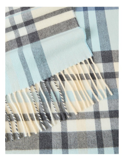 Plaid Cashmink Winter Scarf in Blue