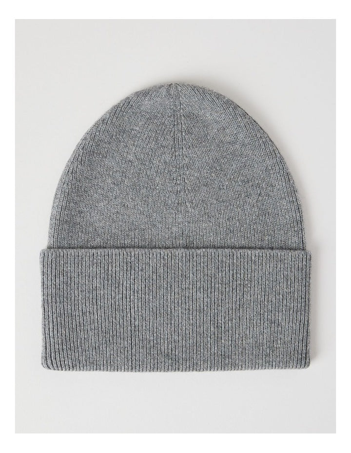 Rib Beanie in Grey