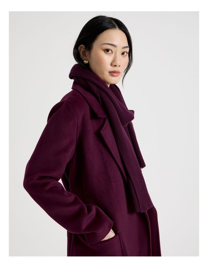 Rib Winter Scarf in Burgundy