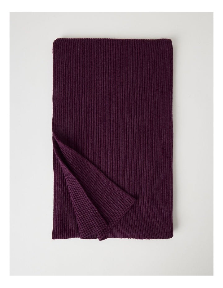 Rib Winter Scarf in Burgundy