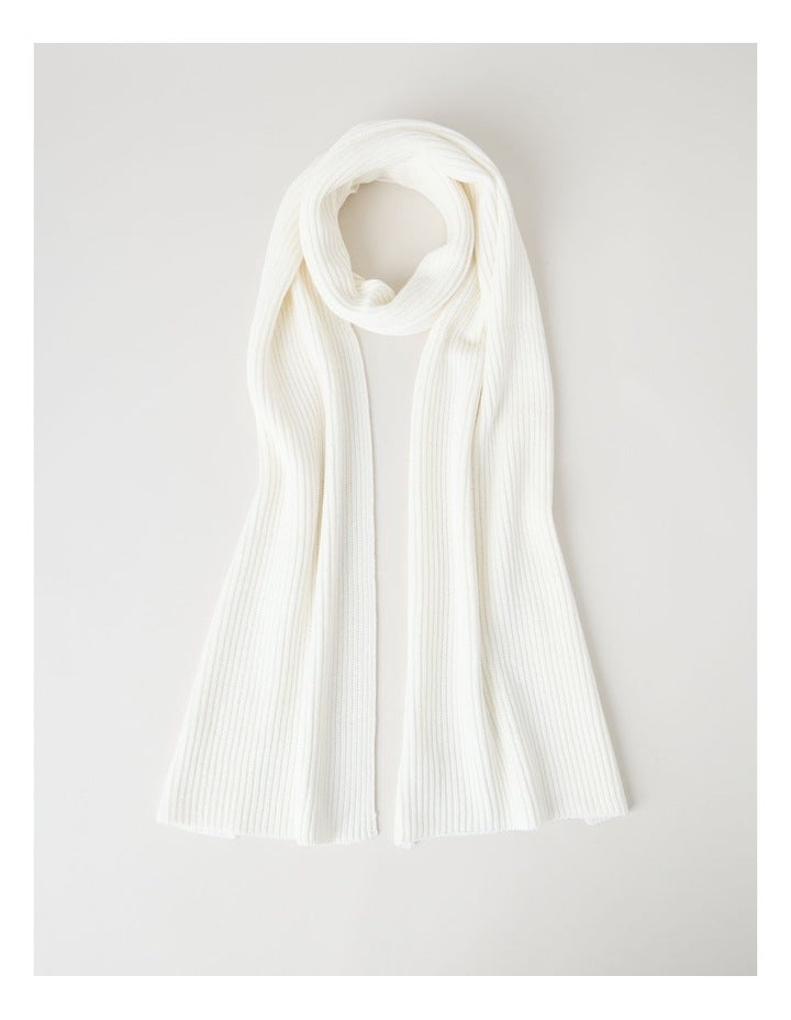 Rib Winter Scarf in Cream