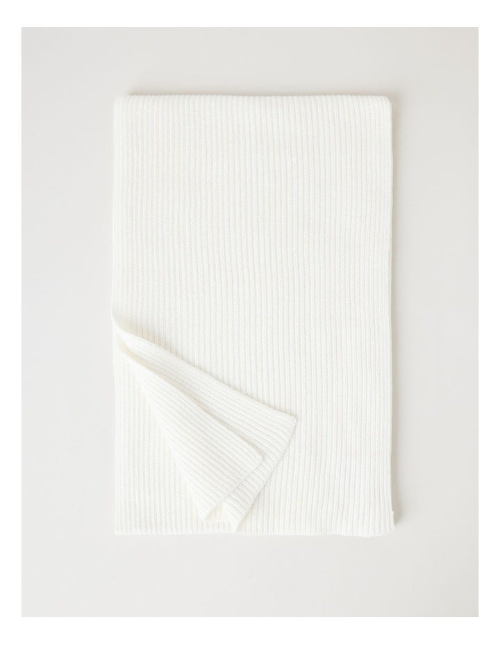 Rib Winter Scarf in Cream