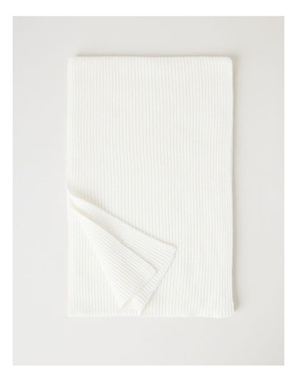 Rib Winter Scarf in Cream