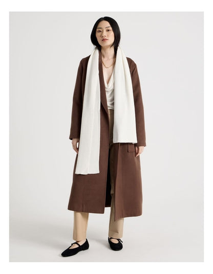 Rib Winter Scarf in Cream