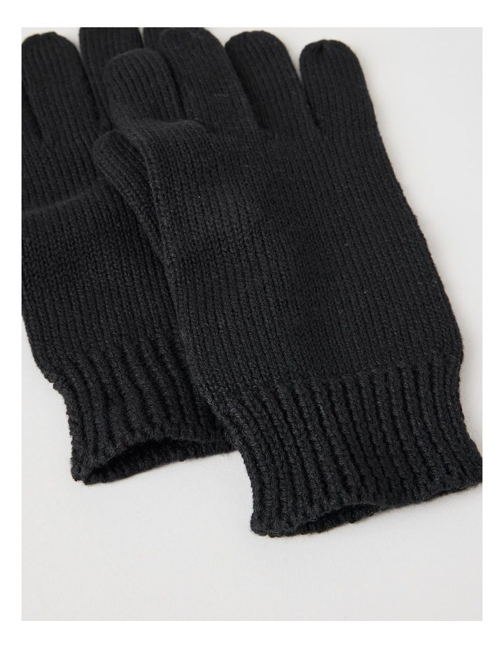 Rib Gloves in Black