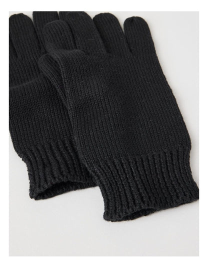 Rib Gloves in Black
