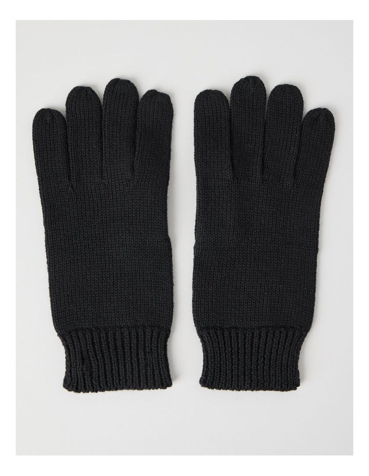 Rib Gloves in Black