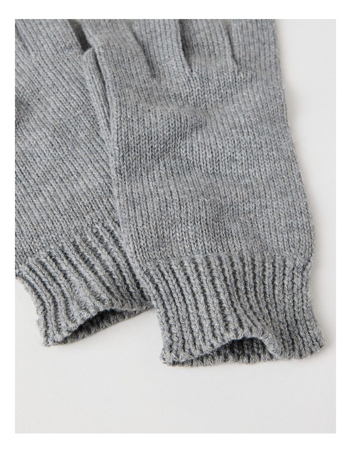 Rib Gloves in Grey