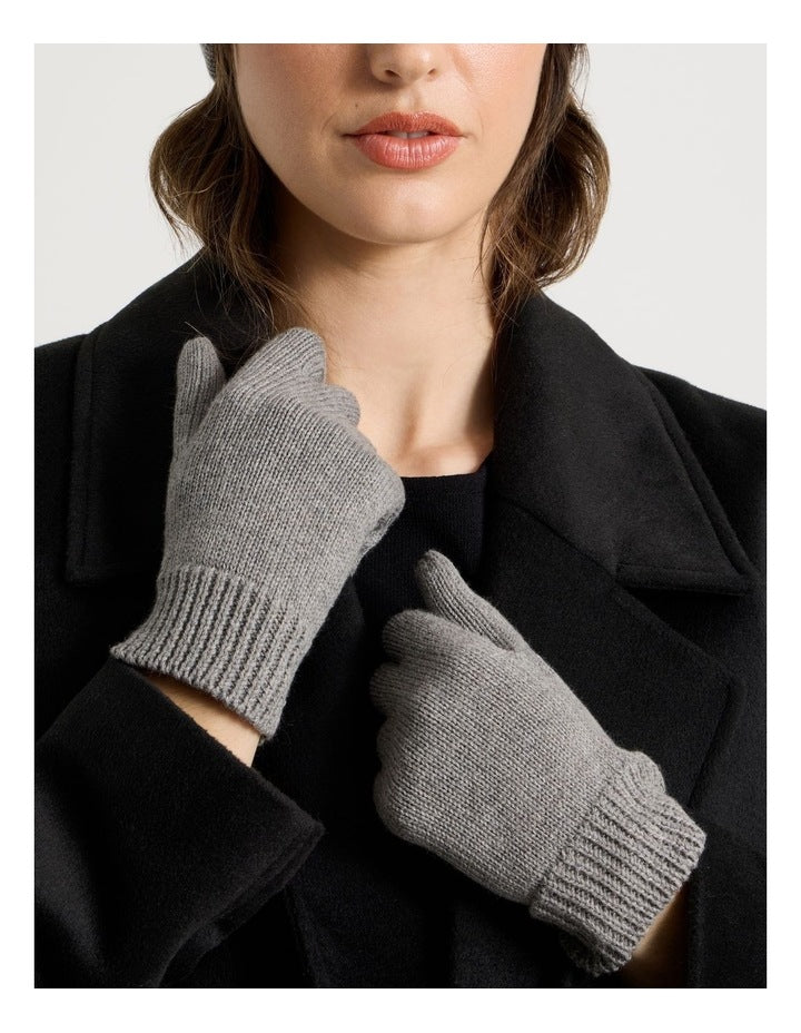 Rib Gloves in Grey