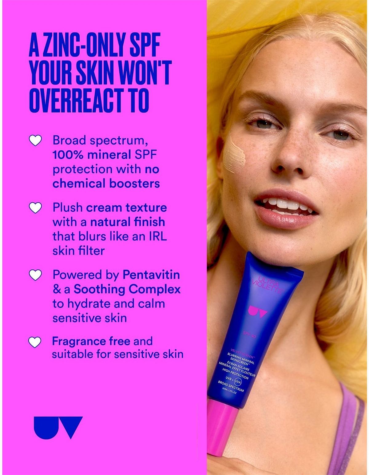 Velvet Screen SPF 40 Blurring Mineral SKINSCREEN 50ml