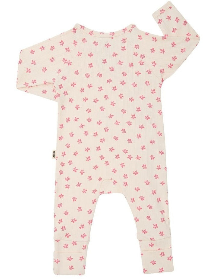 Baby Pointelle Coverall in Petal Pop