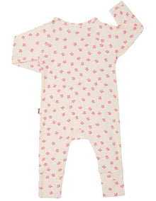 Baby Pointelle Coverall in Petal Pop