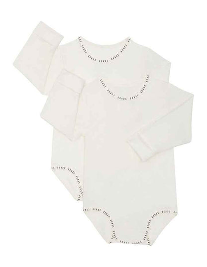 Baby Wondergrow Long Sleeve Bodysuit 2 Pack in White